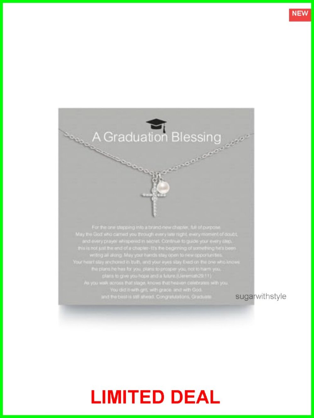 Infinity Cross Necklace Graduation Gift Set for Women 18-20in